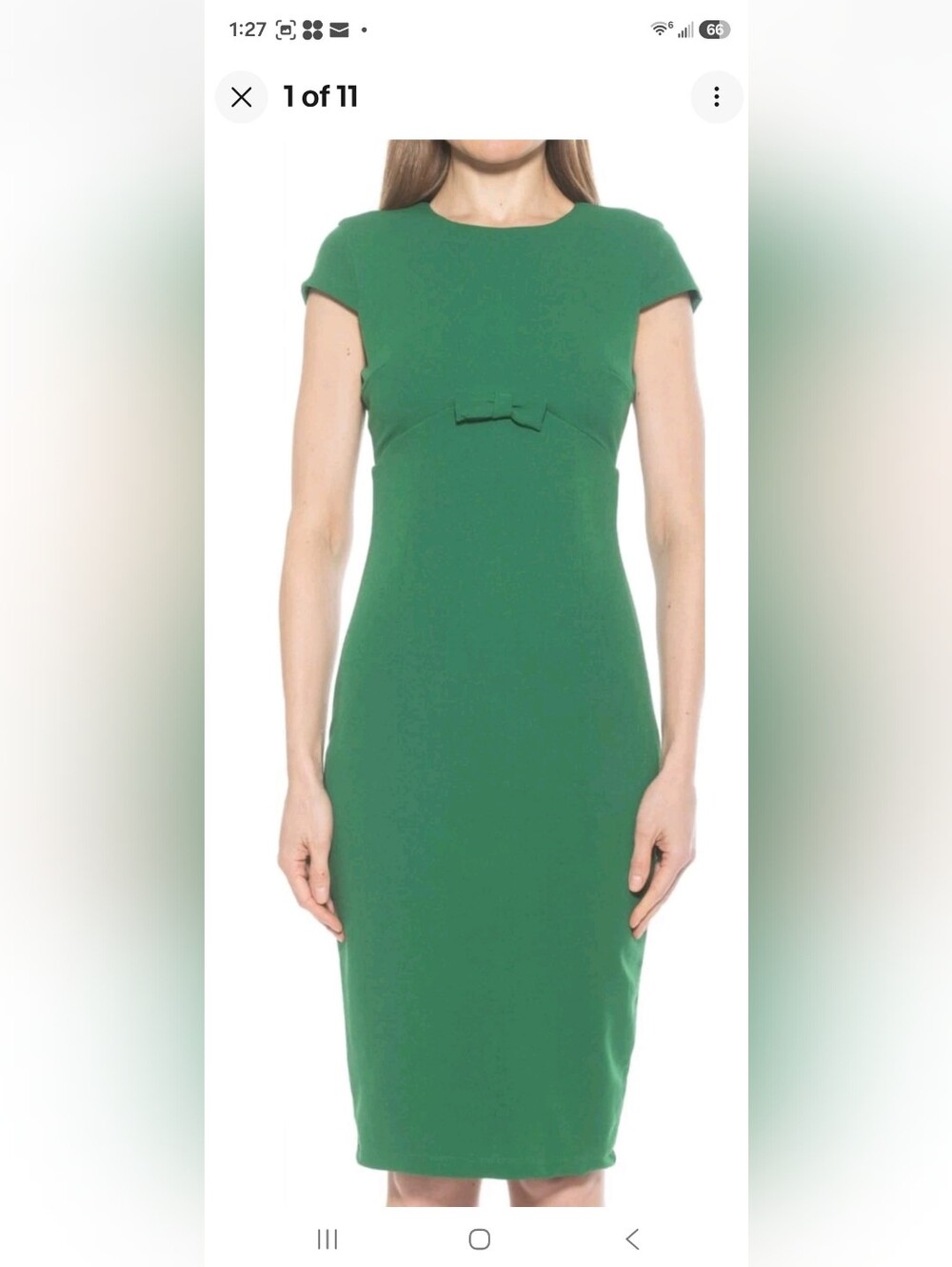 Alexia Admor Emerald Green Sheath Dress with Bow
